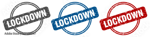 lockdown stamp. lockdown sign. lockdown label set