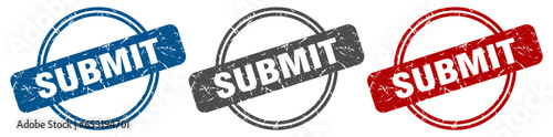 submit stamp. submit sign. submit label set