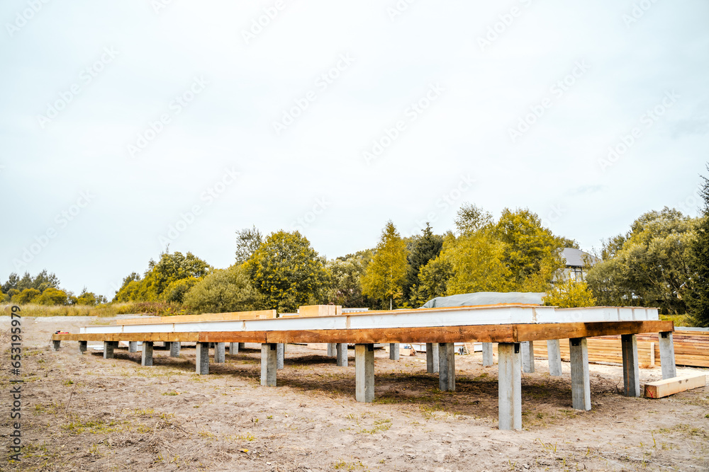 Building construction of wooden frame house made of SIP structural ...