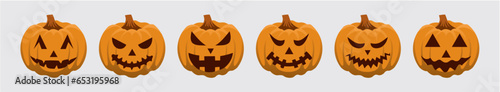 halloween pumpkin expression set