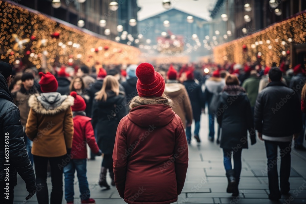 Many people celebrate in Christmas and new year festival. Generative AI Many people celebrate in Christmas and new year festival. Generative AI