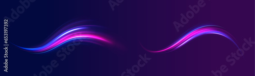 Horizontal speed lines connection vector background. Futuristic dynamic motion technology blue glowing lines air flow effect.