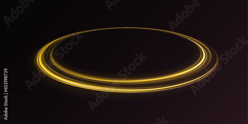 Gold light spiral effect. Glittering wavy trail. Golden glowing shiny spiral lines effect. Gold light spiral effect. Glittering wavy trail. Golden glowing shiny spiral lines effect. 