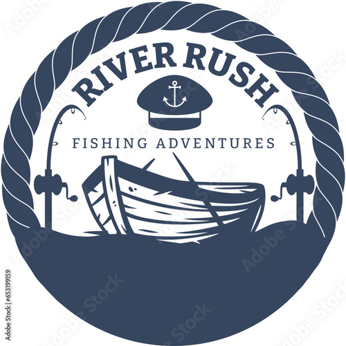 River Rush Logo | Fishing Logo  | Adventure logo