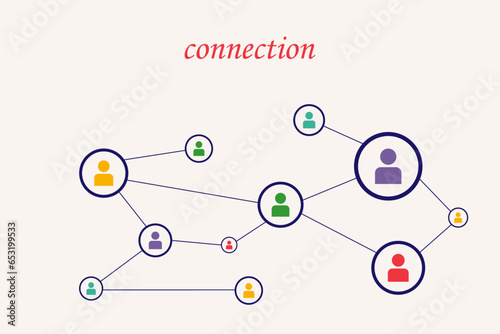 Image of connection of people on the Internet. All people are interconnected