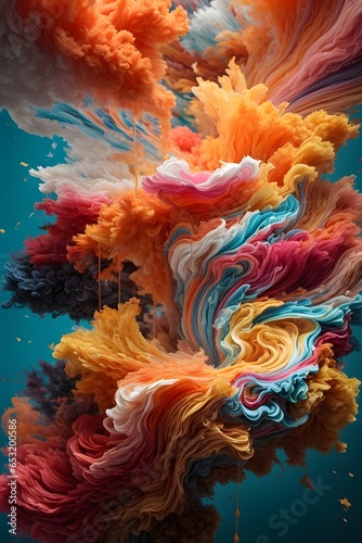 swirling liquid cloud colour paint. Generative Ai.