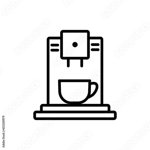 coffee machine, espresso maker icon, outline black