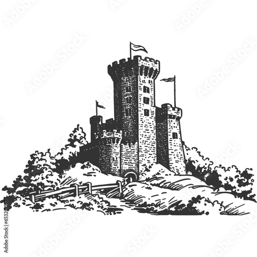 Outpost Vintage Illustration Vector