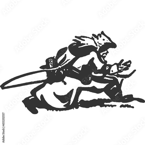 Noble Quest for Mastery Vintage Illustration Vector