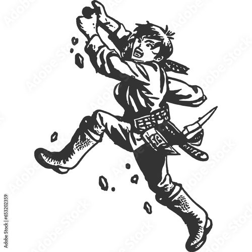 Unforeseen Stumble Vintage Illustration Vector