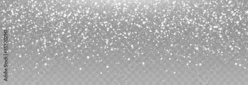 Vector snow background png. Snow png. Snowfall, blizzard, winter. Falling snowflakes. Christmas background.