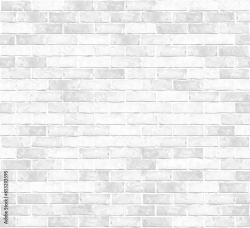 White brick wall seamless vector pattern 