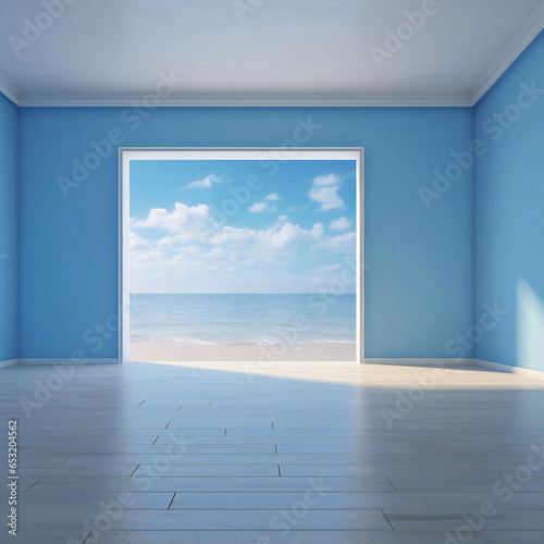 部屋と海と青空