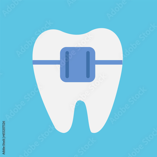 Tooth from berets on a bare background. Vector, flat style