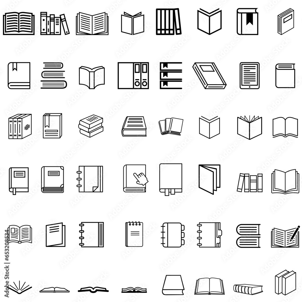 Books vector icons set. Book icon. library illustration simbol collection. Education logo or sign. Books vector icons set. Book icon. library illustration simbol collection. Education logo or sign.