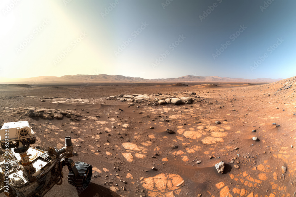 Mars Rover Captures Panoramic Landscape of Martian Surface Post-Landing 