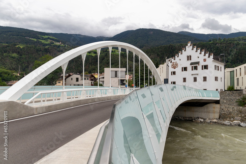 Andreas Hofer bridge over the River Rienz, Brixen, Sudtirol (South Tyrol) (Province of Bolzano), Italy photo