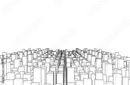View of a city. Vector illustration