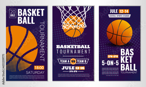 Vector illustration about basketball tournament, match, game. Use as advertising, invitation, banner, poster
