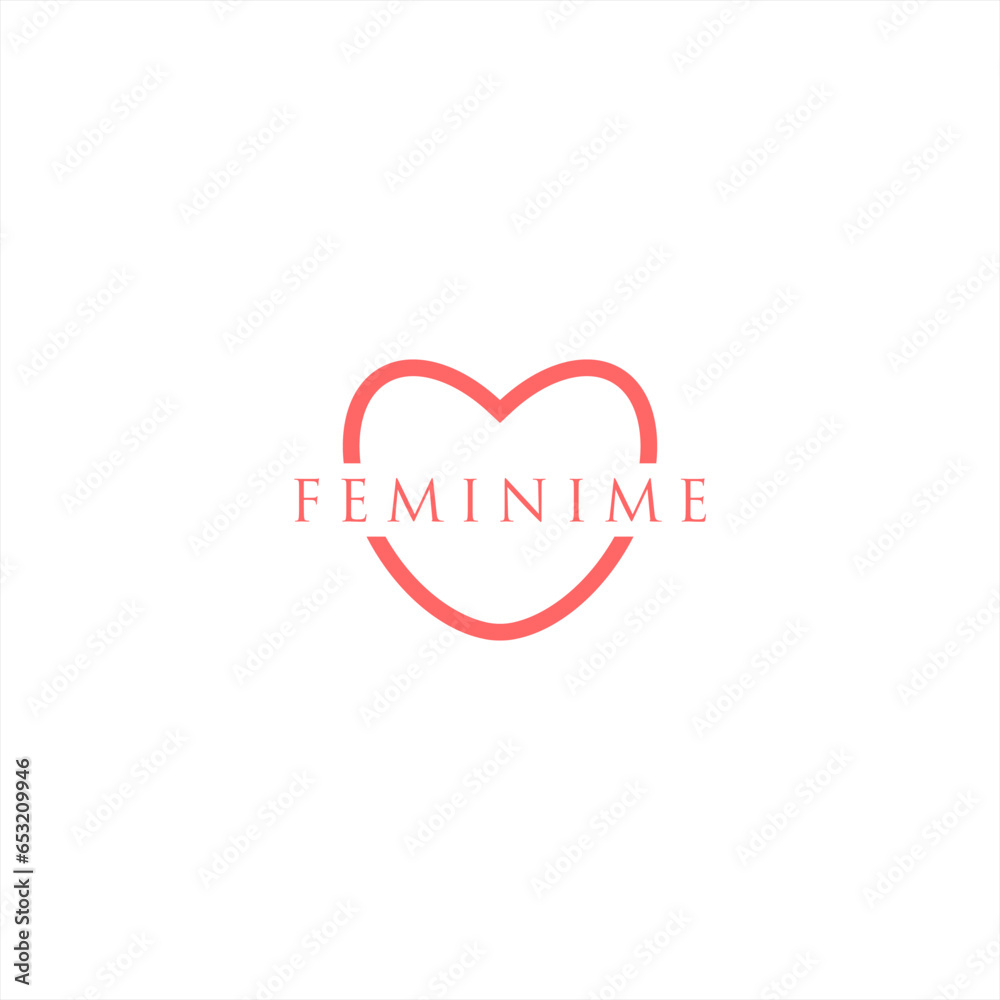 heart logo design, love, feminine logo design, feminine emblem, heart vector