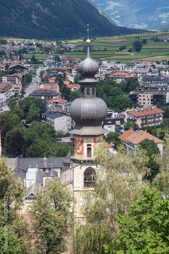 Tower of Church of Santa Katerina, Bruneck, Sudtirol (South Tyrol) (Province of Bolzano), Italy photo