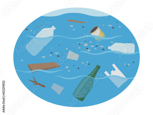 海洋汚染のベクターイラスト