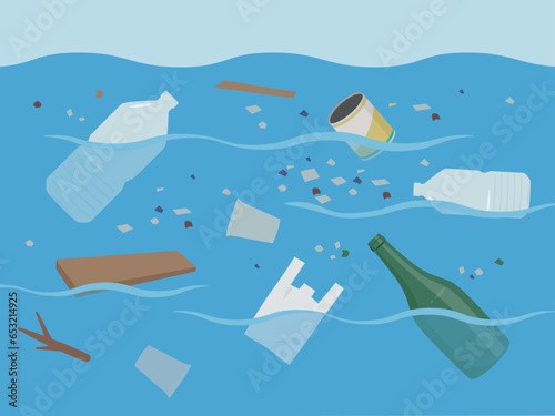 海洋汚染のベクターイラスト

