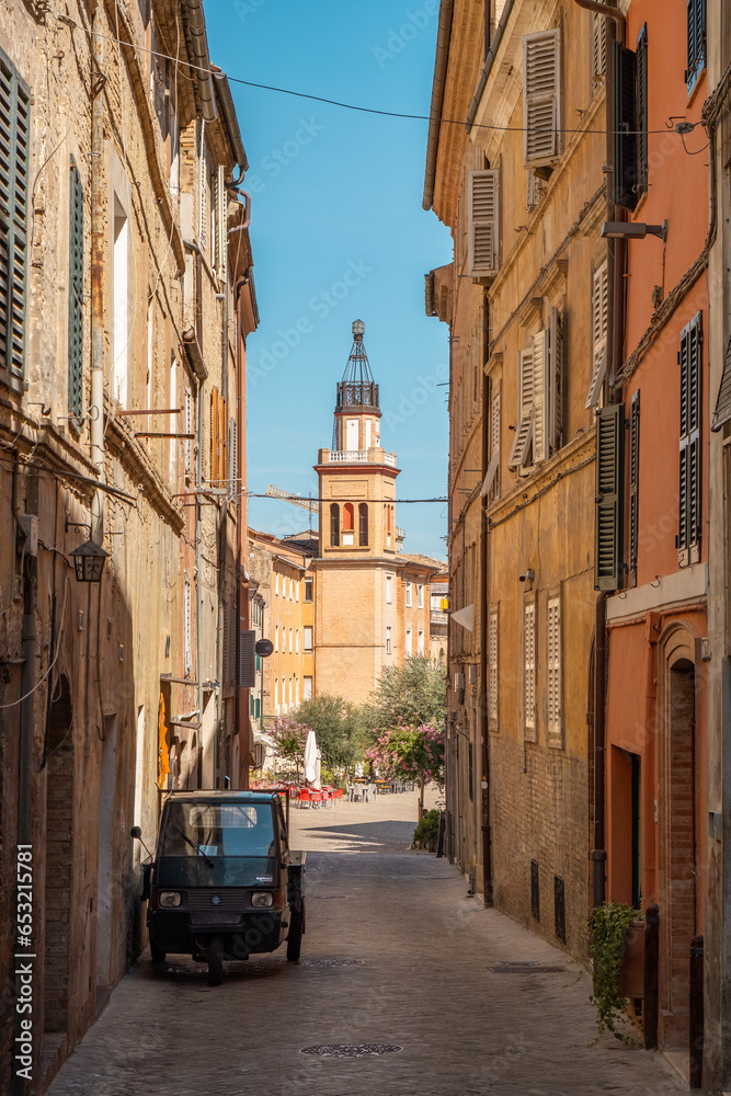 Macerata old town, city centre, Marche region, Italy