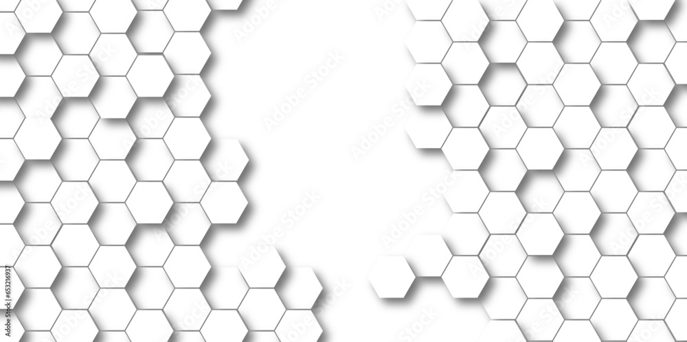 Seamless pattern with hexagons White Hexagonal Background. Computer digital drawing, background with hexagons, abstract background. 3D Futuristic abstract honeycomb mosaic white background. Seamless pattern with hexagons White Hexagonal Background. Computer digital drawing, background with hexagons, abstract background. 3D Futuristic abstract honeycomb mosaic white background.