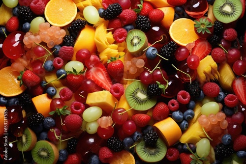 different types of fruits combined in a fruit salad