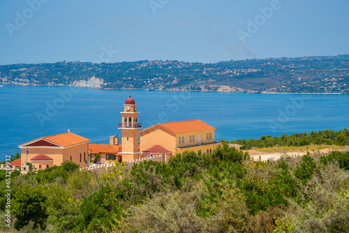 View of Holy Monastery of the Most Holy Theotokos of Sissia near Lourdata, Kefalonia, Ionian Islands, Greek Islands photo