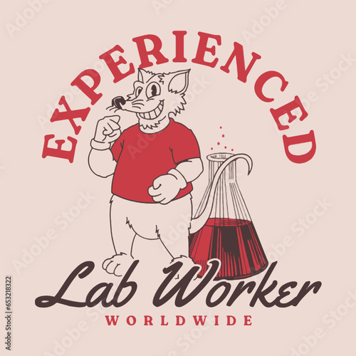 Mascot Mouse Lab Worker Vector Art, Illustration and Graphic