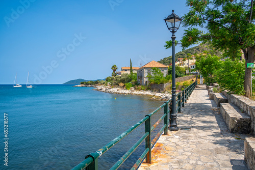 View of coastal path in Agia Effimia, Kefalonia, Ionian Islands, Greek Islands photo