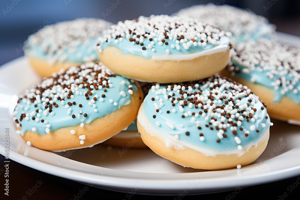 round sugar cookies with blue frosting round sugar cookies with blue frosting