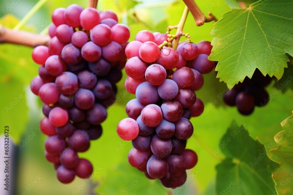 bunch of ripe grapes on a vine bunch of ripe grapes on a vine