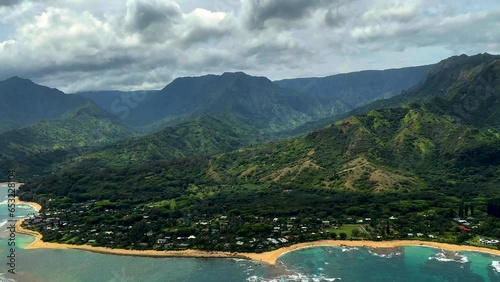 Aerial Wainiha valley Bay Park vacation holiday resort  photo