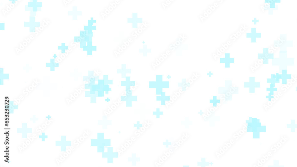 Abstract white blue green colors cross pattern healthcare background.