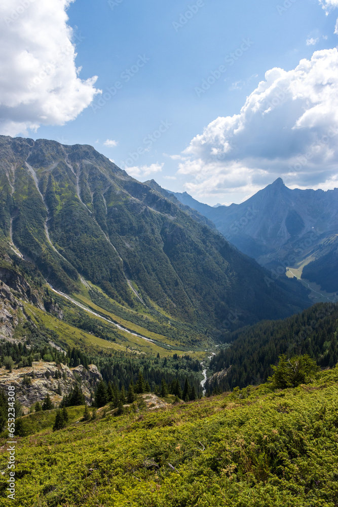 mountain landscape in the alps, les contamines 