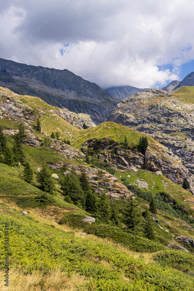 Fototapeta premium mountain landscape in the alps, les contamines
