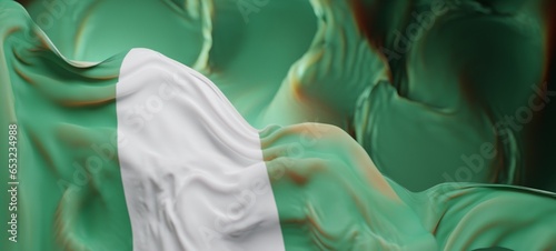 Abstract Nigeria Flag 3D Render Background (3D Artwork)