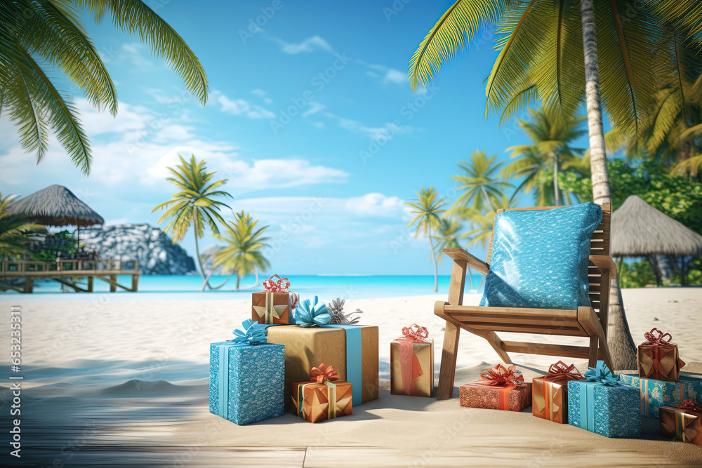 3D virtual gift paradise for Cyber ​​Monday, with digital elements and gift boxes