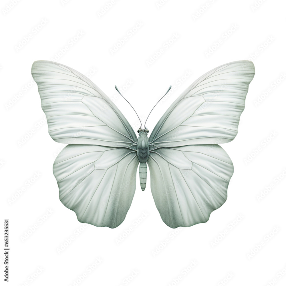 Fototapeta premium white butterfly is against a Transparent background