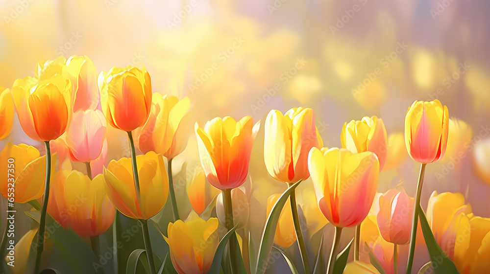 Tulips, colorful flower background