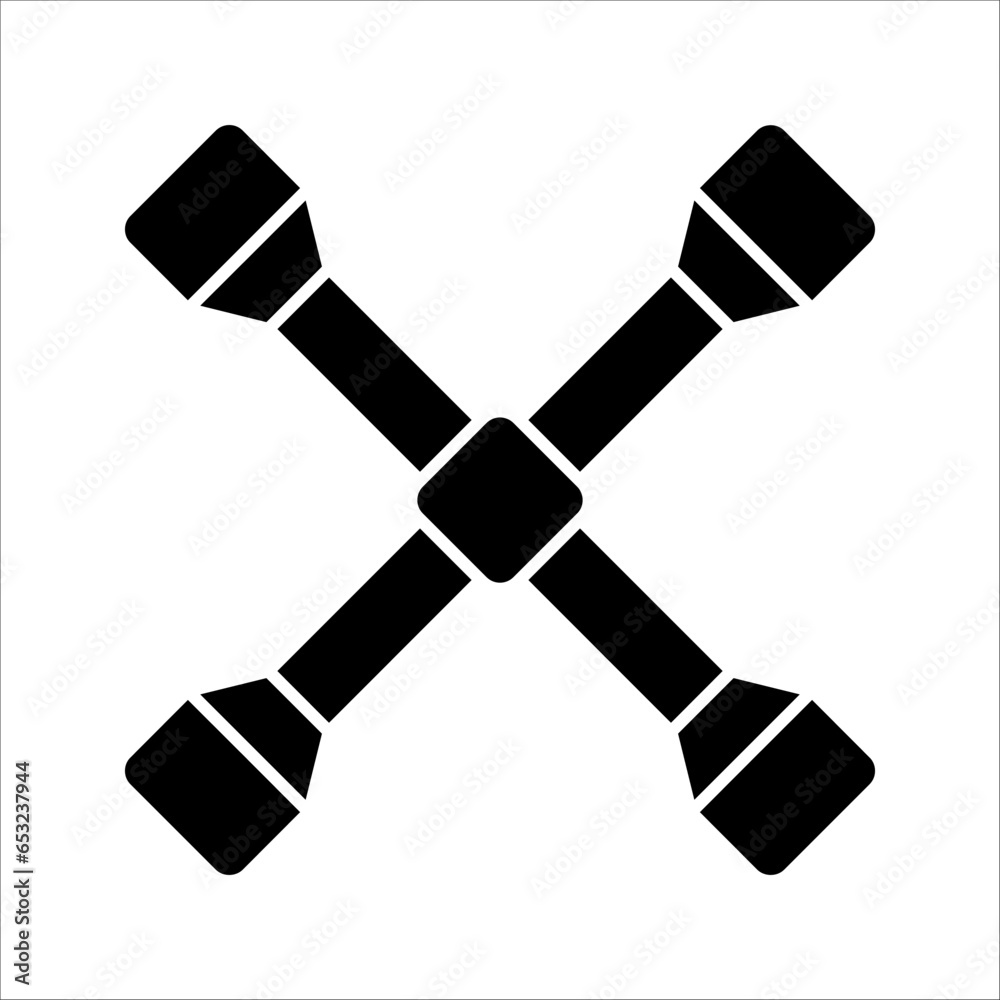cross wrench icon vector icon. linear style sign for use web design and mobile apps, vector illustration on white background