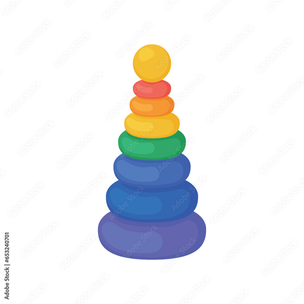 Pyramid. Children s logic puzzle game. Multi-colored pyramid toy. Vector illustration isolated on a white background Pyramid. Children s logic puzzle game. Multi-colored pyramid toy. Vector illustration isolated on a white background