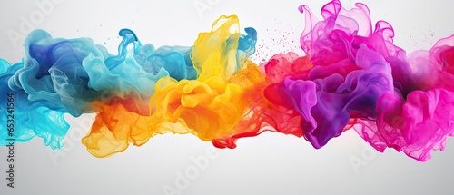 colorful watercolor mixed liquid splashing in water banner background, Generative AI