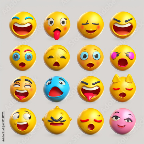emoji mood chart with only these 5 emojis an emoj, generative ai