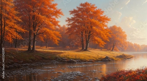 Autumn landscape, generative ai