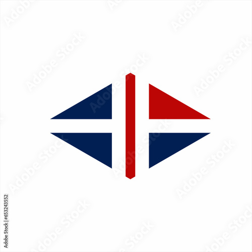 Free Download Two Letter T logo design on negative space in England flag concept. - GFXLoad