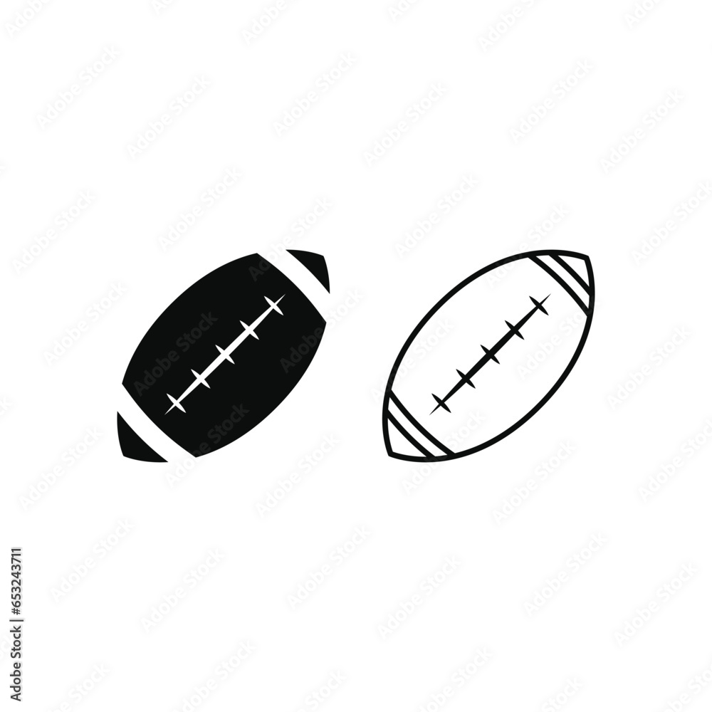 American football vector design icon silhouette and line American football vector design icon silhouette and line